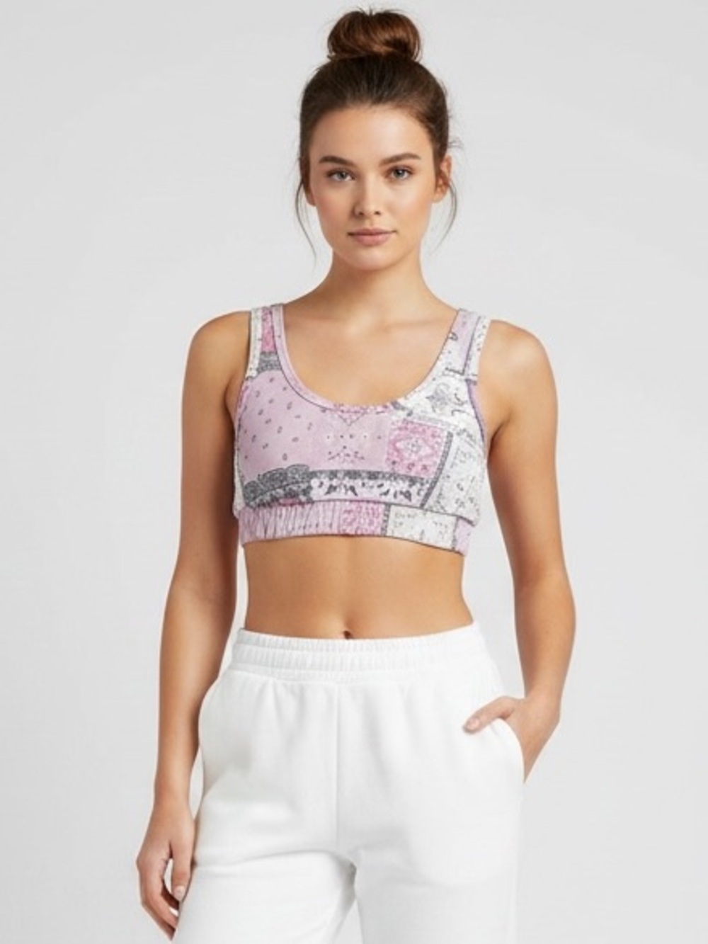 Forever 21 | Soft handkerchief pattern bandaeu bralette crop tank top size small